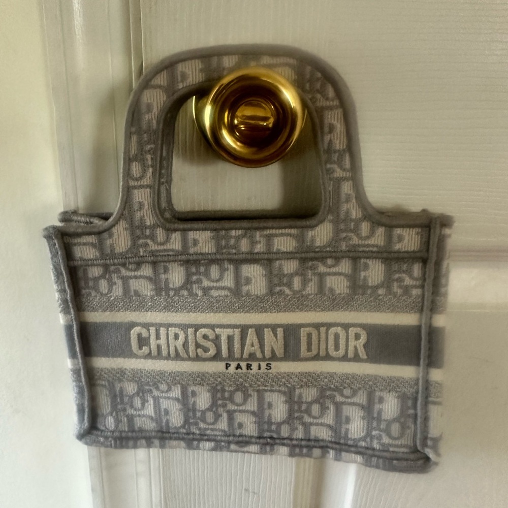 Dior Gray and White Tote Bag